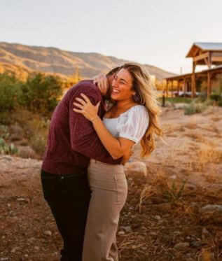 Bryce Campbell with his fiance Lucie Levinger.